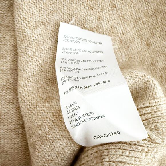 ANTHROPOLOGIE | Tan Oatmeal Mock Neck Margarita Tunic Sweater Long | Size XL - Picture 8 of 8